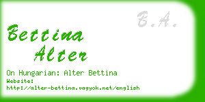 bettina alter business card